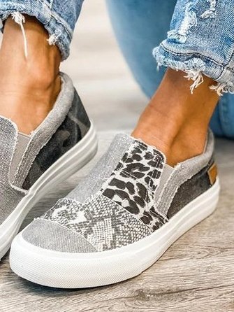 Leopard Print Slip-On Loafer Flats for Women