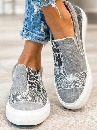 Leopard Print Slip-On Loafer Flats for Women