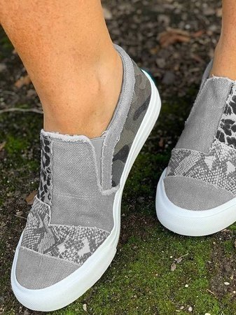 Leopard Print Slip-On Loafer Flats for Women