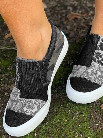 Leopard Print Slip-On Loafer Flats for Women