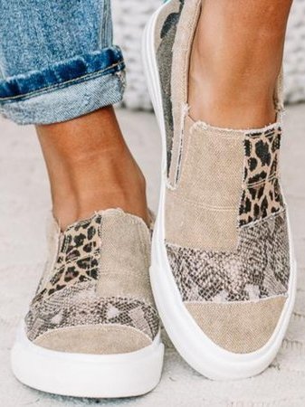 Leopard Print Slip-On Loafer Flats for Women
