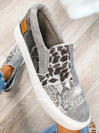 Leopard Print Slip-On Loafer Flats for Women