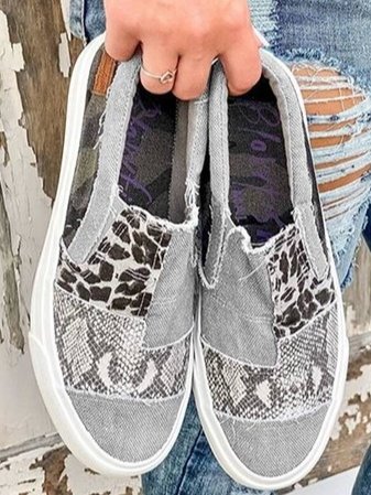 Leopard Print Slip-On Loafer Flats for Women