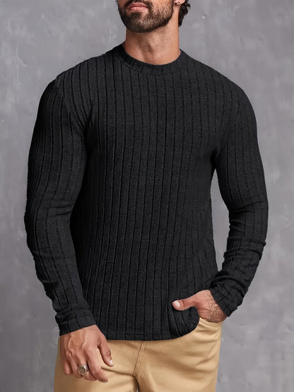 Cable Knit Crew Neck Sweater for Men