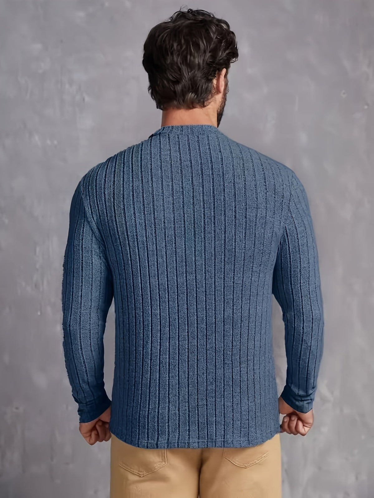Cable Knit Crew Neck Sweater for Men