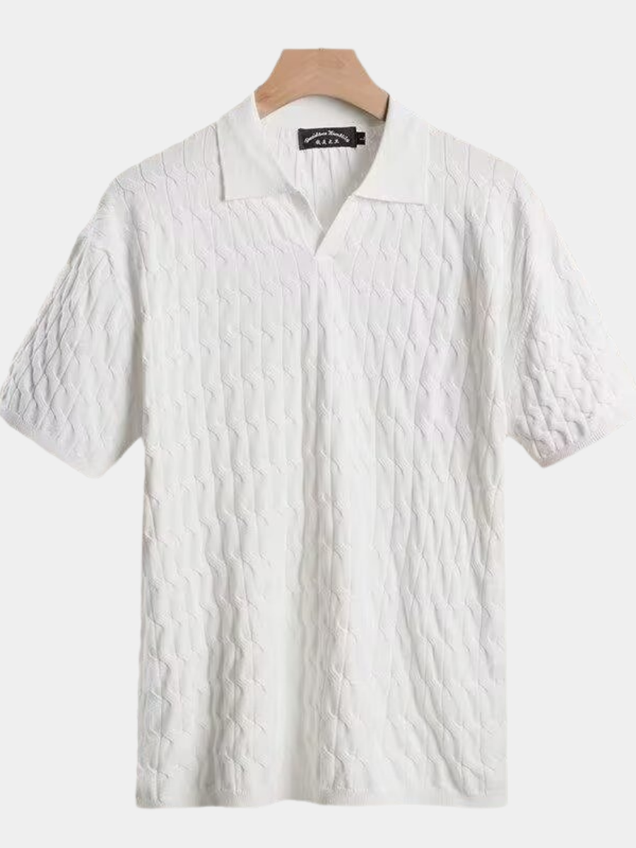 Short Sleeve Textured Polo Shirt for Men
