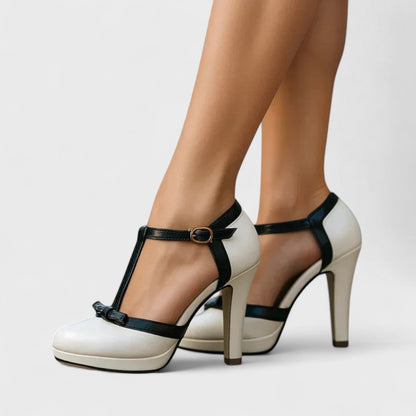 Strappy Platform Distinguished Heels - White