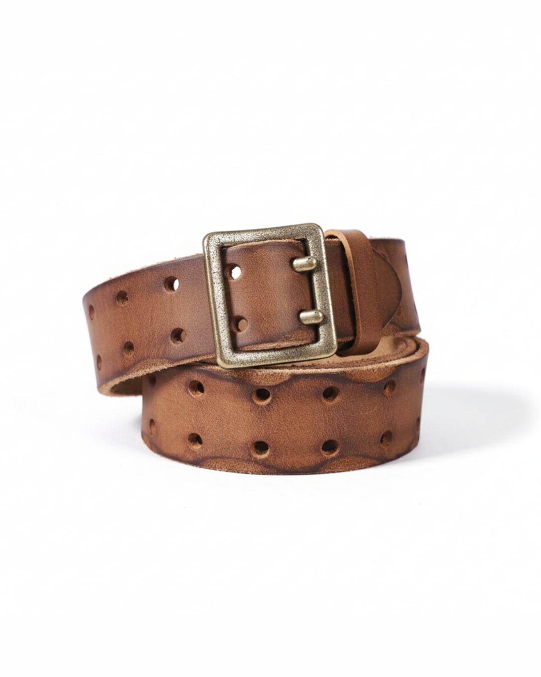 Oldtown Italian Leather Belt for Men - Brown