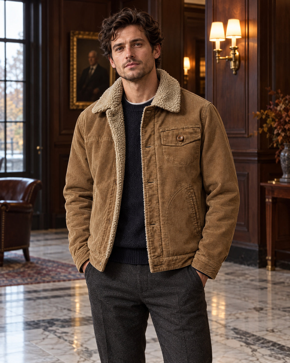 Corduroy Jacket for Men – on-model photo