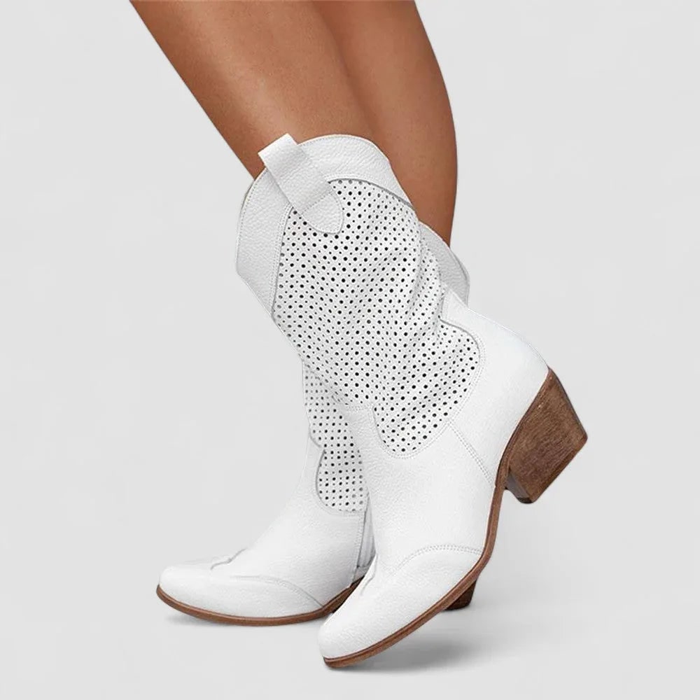 Orthopedic Western Boots - White