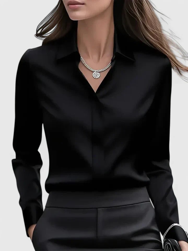 Oversized Button-Down Shirt for Women - Black