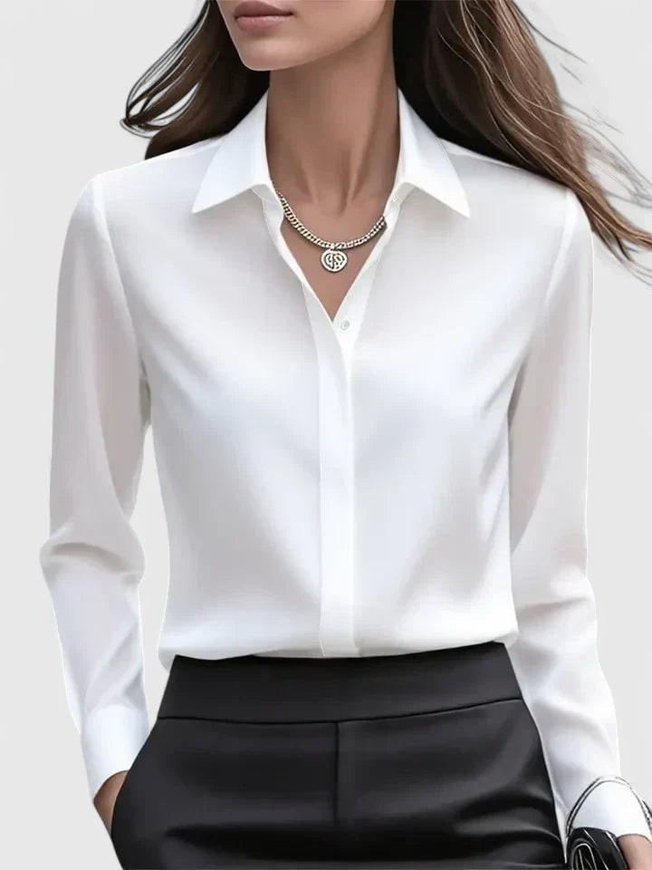 Oversized Button-Down Shirt for Women - White