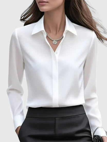 Oversized Button-Down Shirt for Women - White