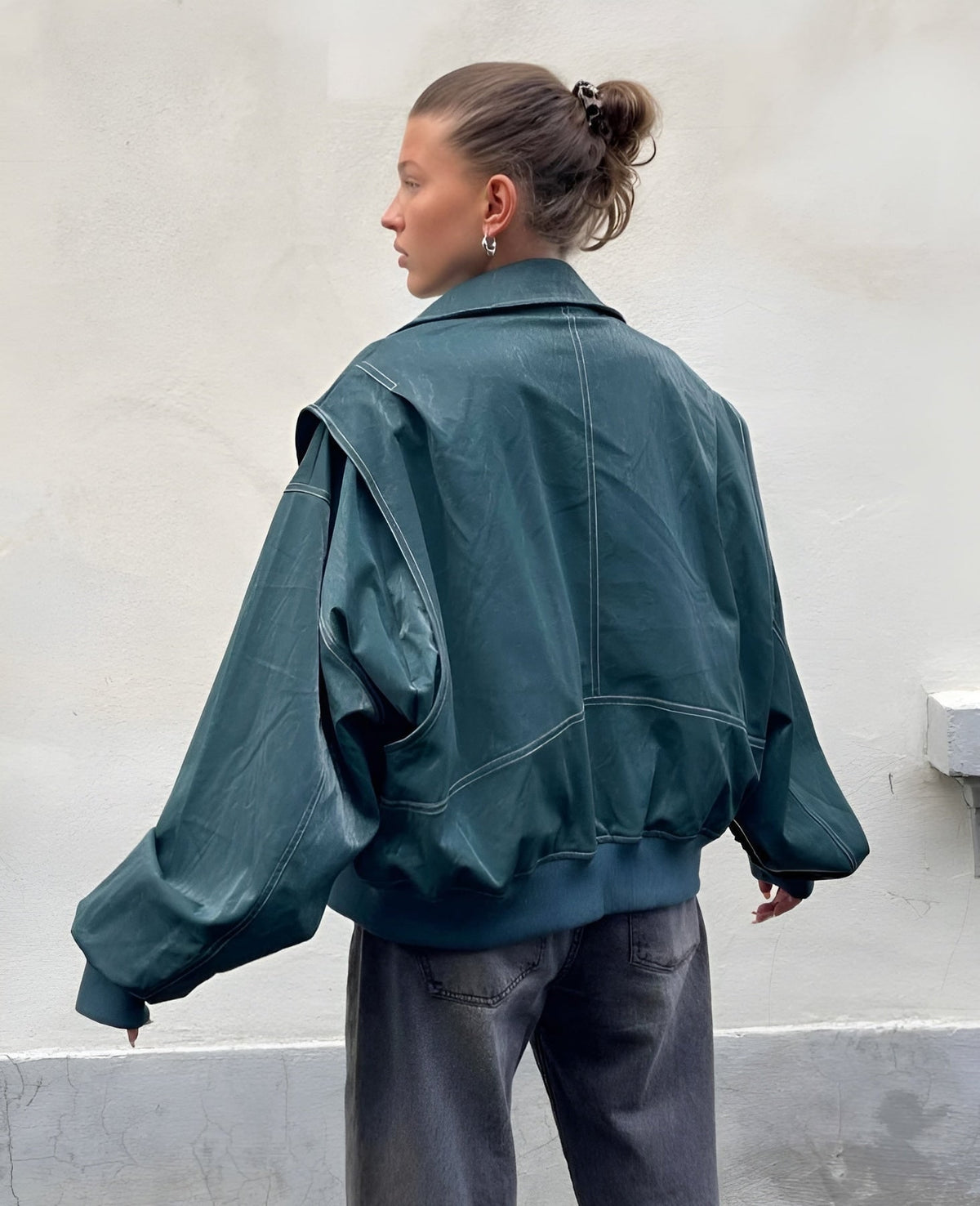 Oversized Wrap Bomber Jacket