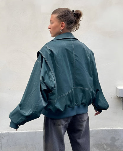 Oversized Wrap Bomber Jacket