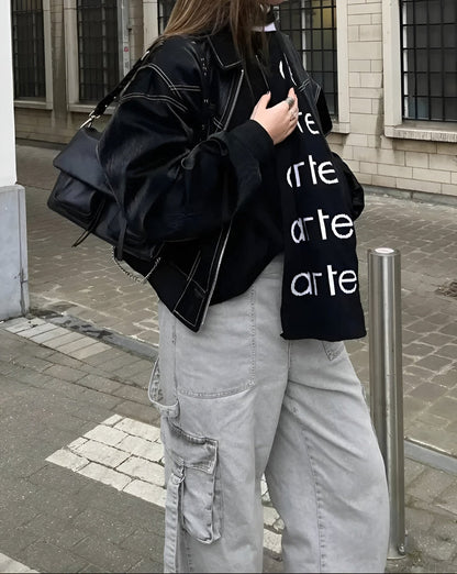 Oversized Wrap Bomber Jacket