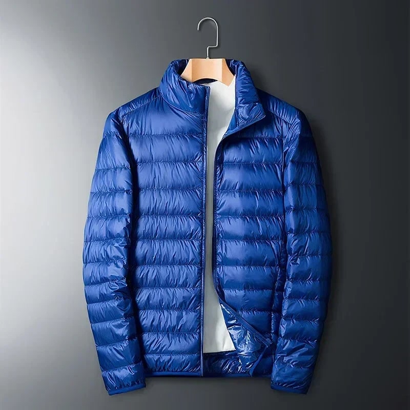 Packable Puffer with Stow Pocket - Blue
