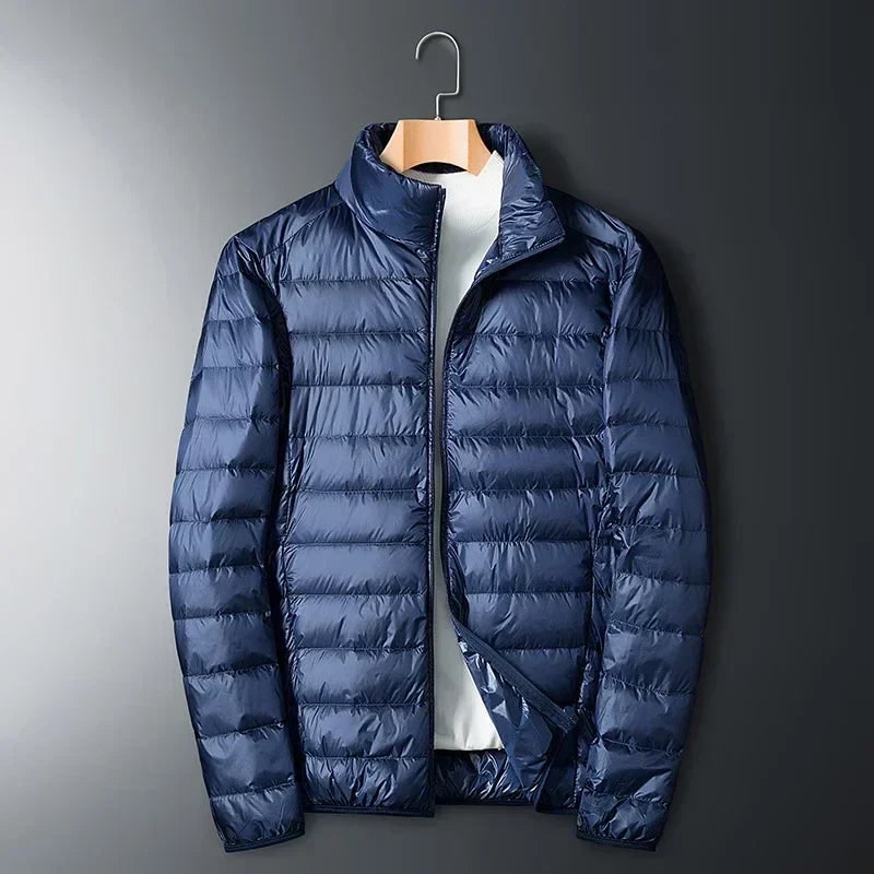 Packable Puffer with Stow Pocket - Navy Blue