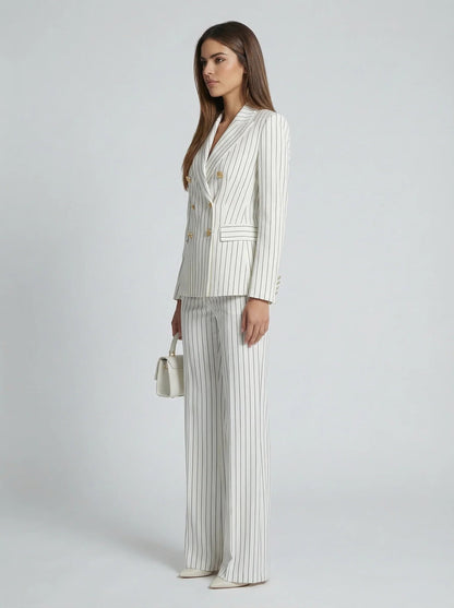 Pinstripe Double-Breasted Blazer for Women