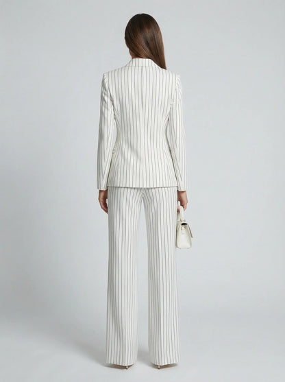 Pinstripe Double-Breasted Blazer for Women