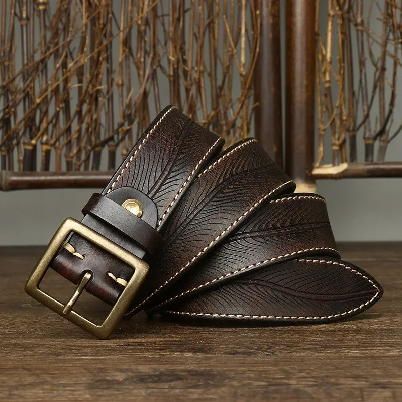 Pure Cowhide Belt - Dark Brown