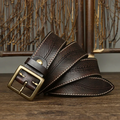 Pure Cowhide Belt - Dark Brown