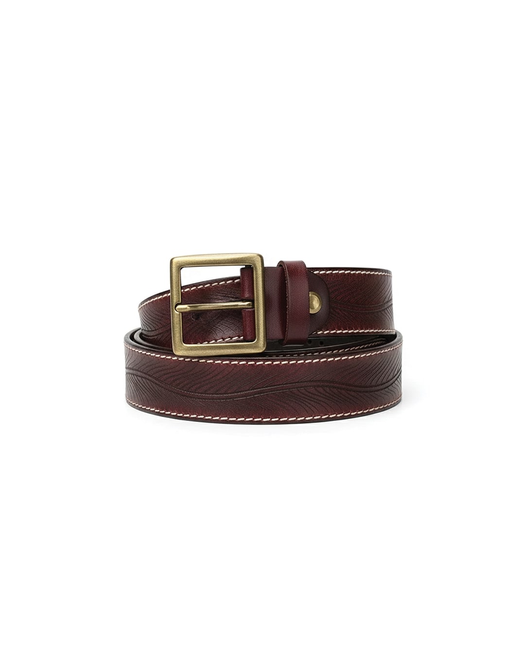 Pure Cowhide Belt - Maroon