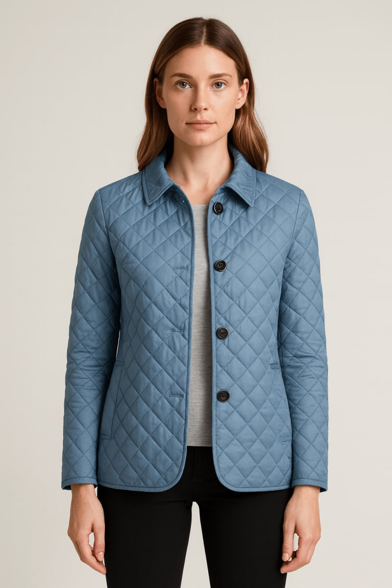 Quilted Lightweight Jacket - Light Blue