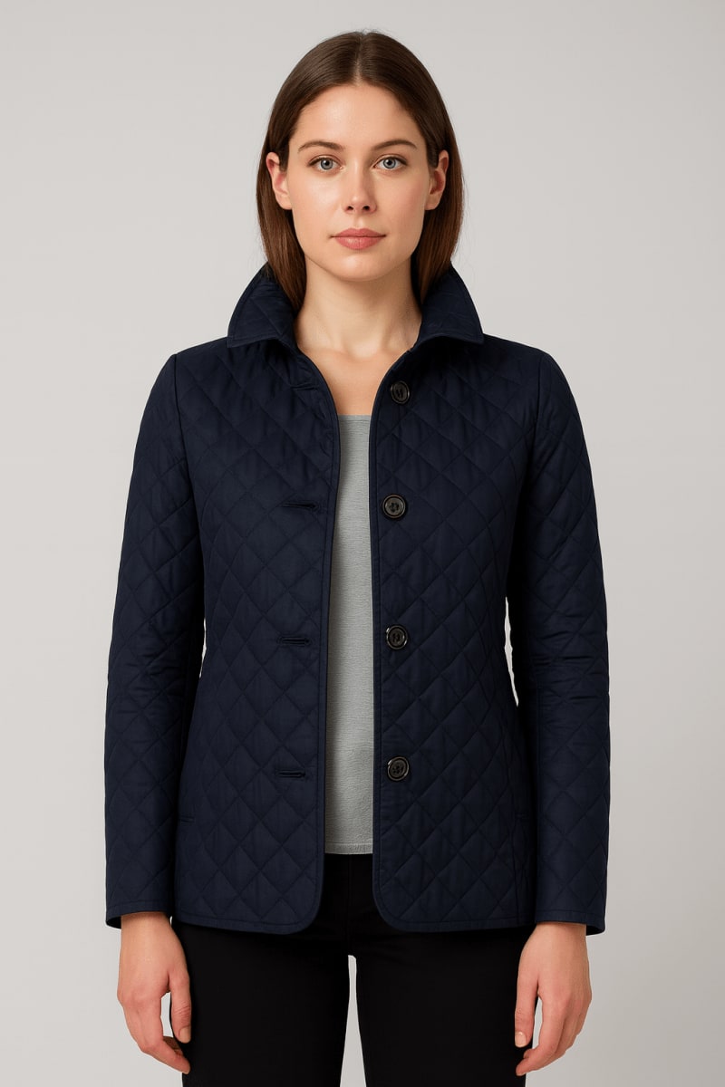 Quilted Lightweight Jacket - Navy Blue