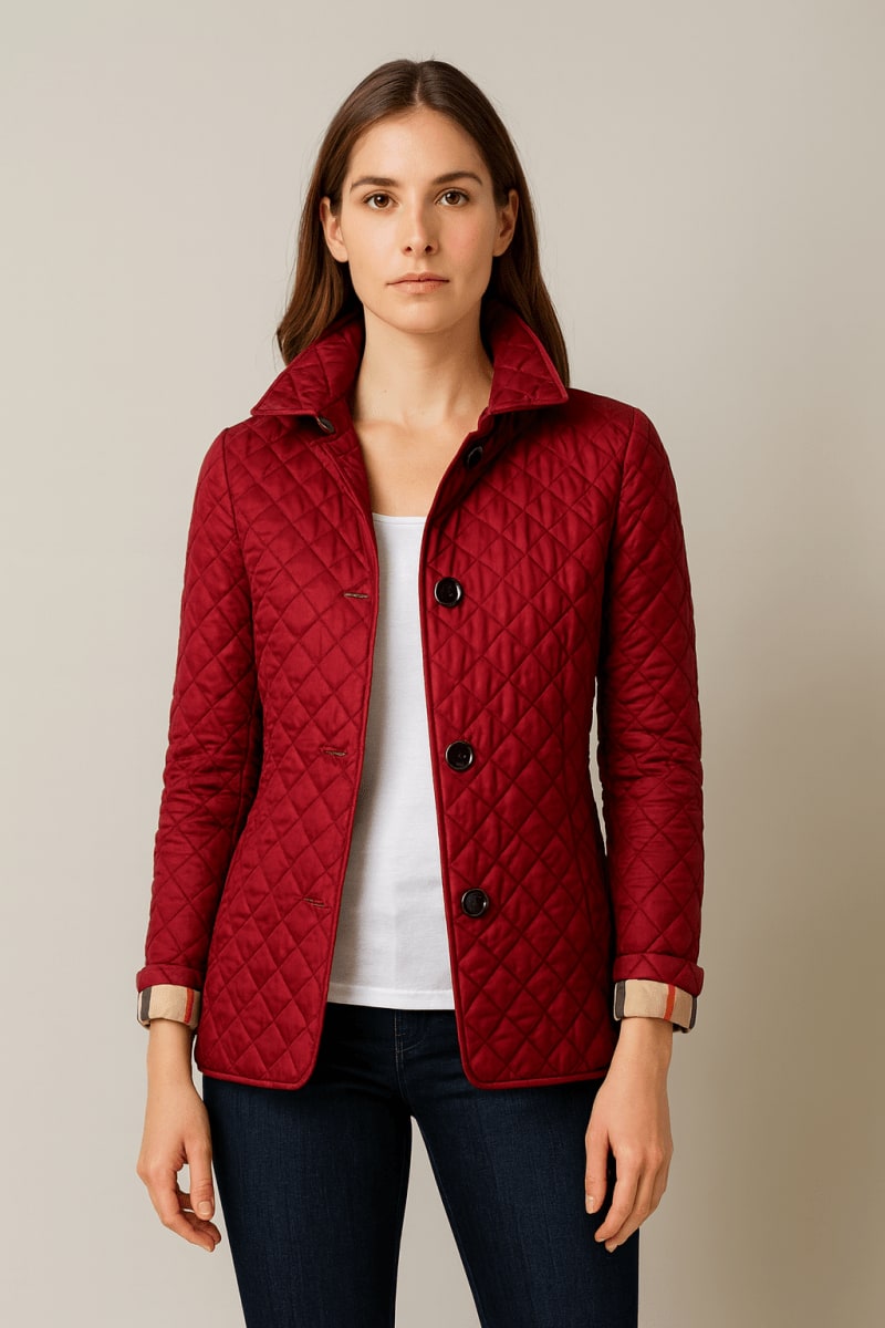 Quilted Lightweight Jacket - Red