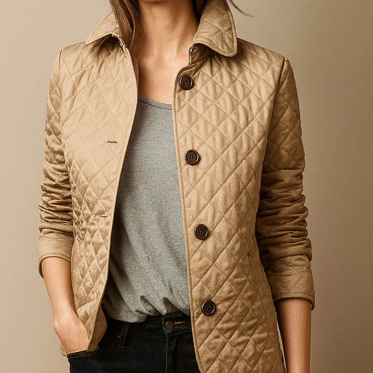 Quilted Relaxed Puffer Jacket - Khaki