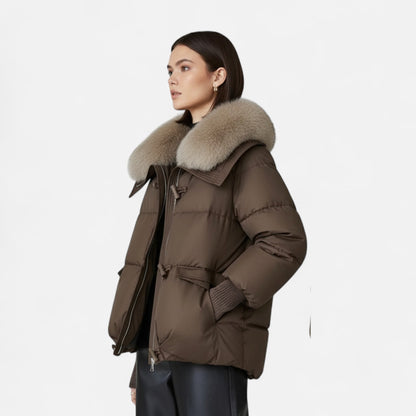 Relaxed Wrap Composed Puffer Jacket