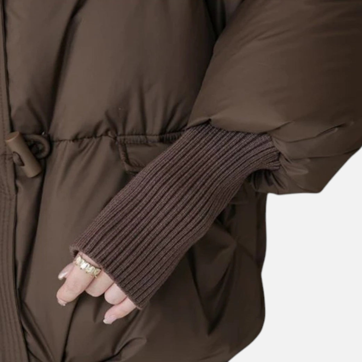Relaxed Wrap Composed Puffer Jacket