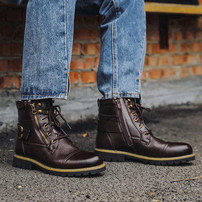 Ridgefield Leather Boots - Dark Brown