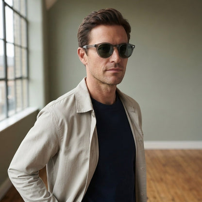 Round Sunglasses for Men - Gray
