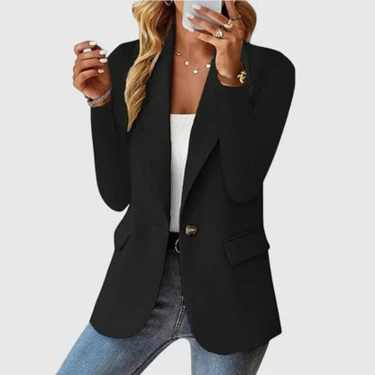Single-Breasted Tailored Blazer for Women - Black