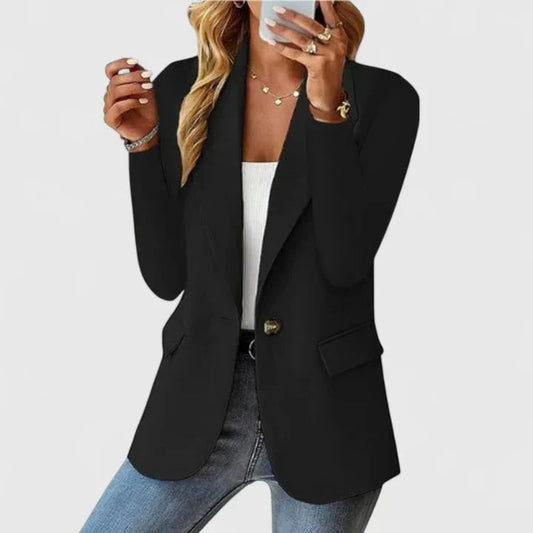 Single-Breasted Tailored Blazer for Women - Black