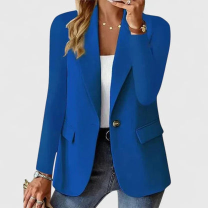 Single-Breasted Tailored Blazer for Women - Blue