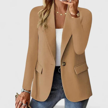 Single-Breasted Tailored Blazer for Women - Brown
