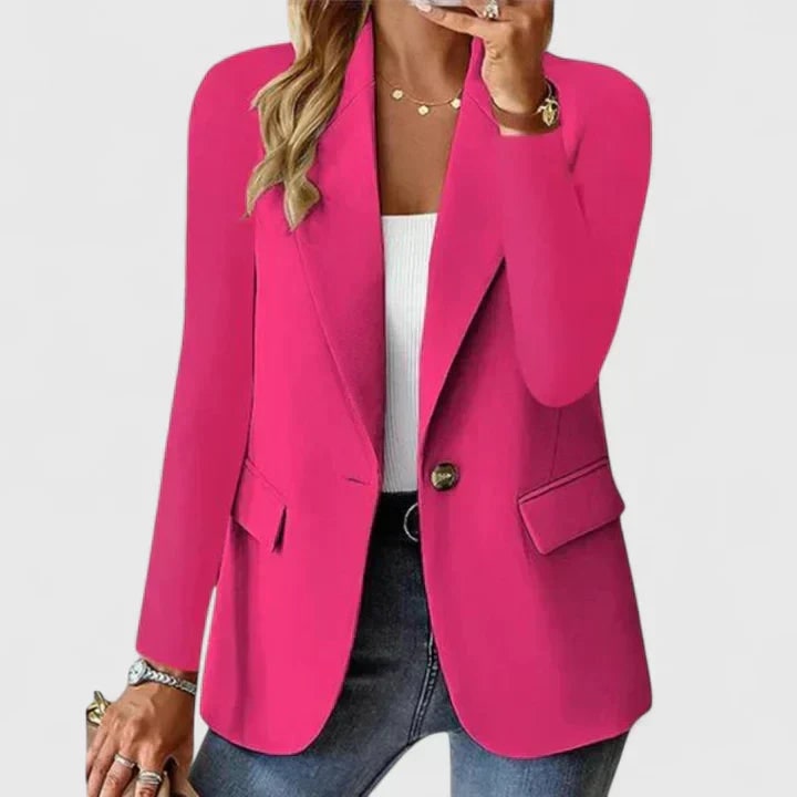 Single-Breasted Tailored Blazer for Women - Pink