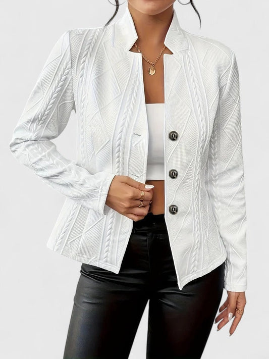 Structured Stand-Collar Jacket for Women - White