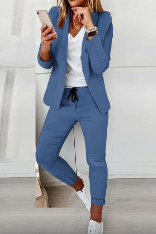 Suit Set for Women - Denim Blue