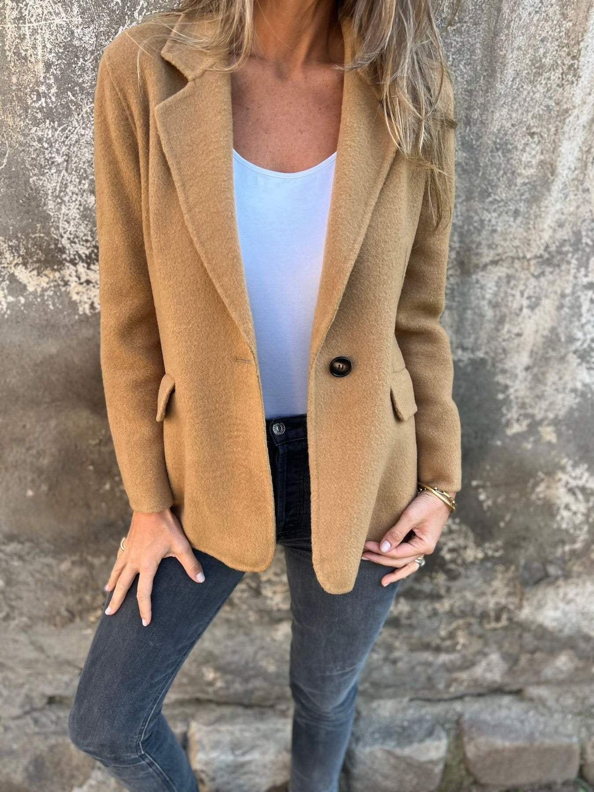 Tailored Blazer for Women - Brown