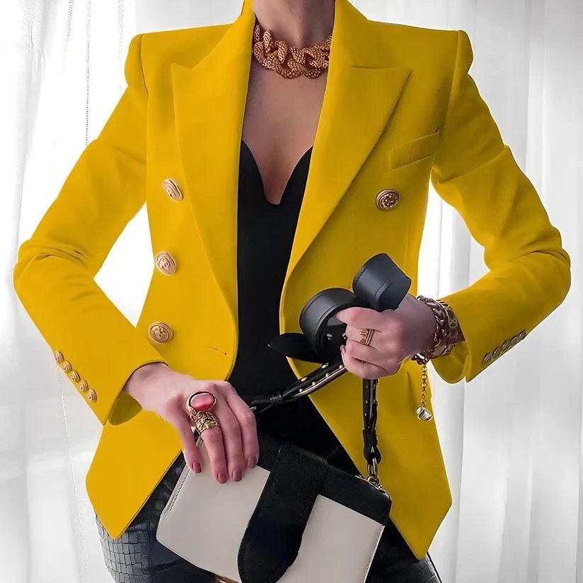 Tailored Blazer for Women - Yellow