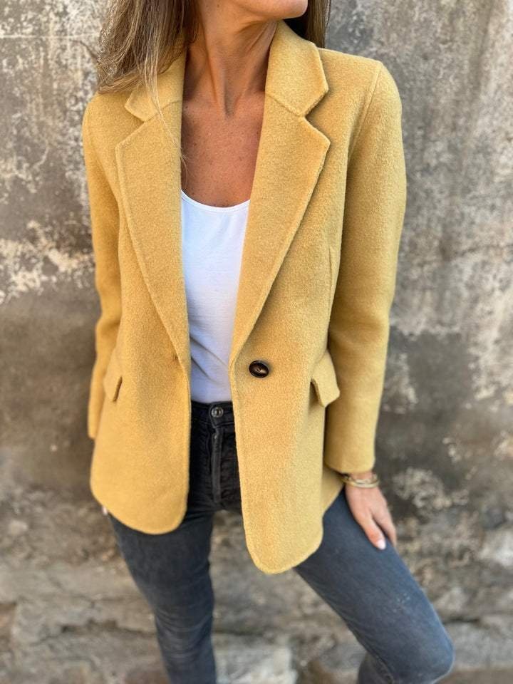 Tailored Blazer for Women - Yellow