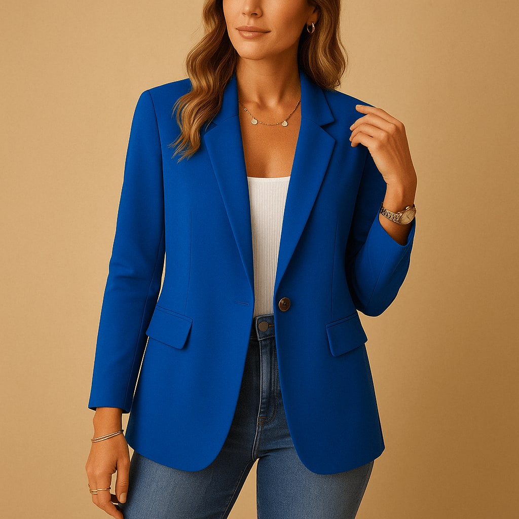 Tailored Stretch Blazer for Women - Blue
