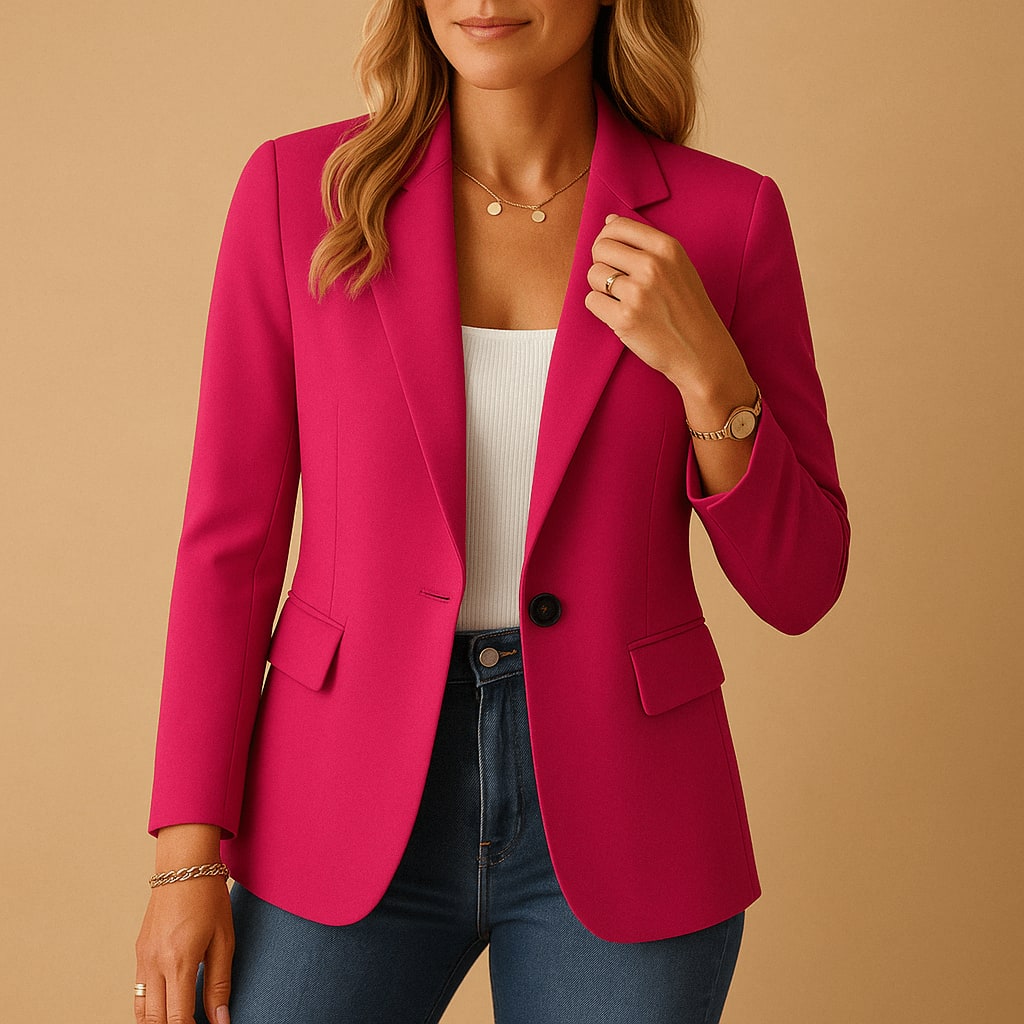 Tailored Stretch Blazer for Women - Pink