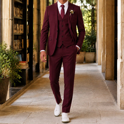 Tailored Suit for Men - Burgundy