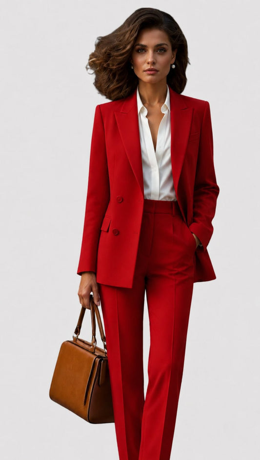 Tailored Suit for Women - Red