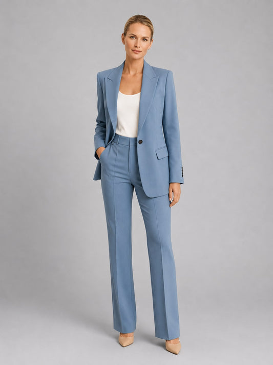 Tailored Two-Piece Outfit for Women - Blue